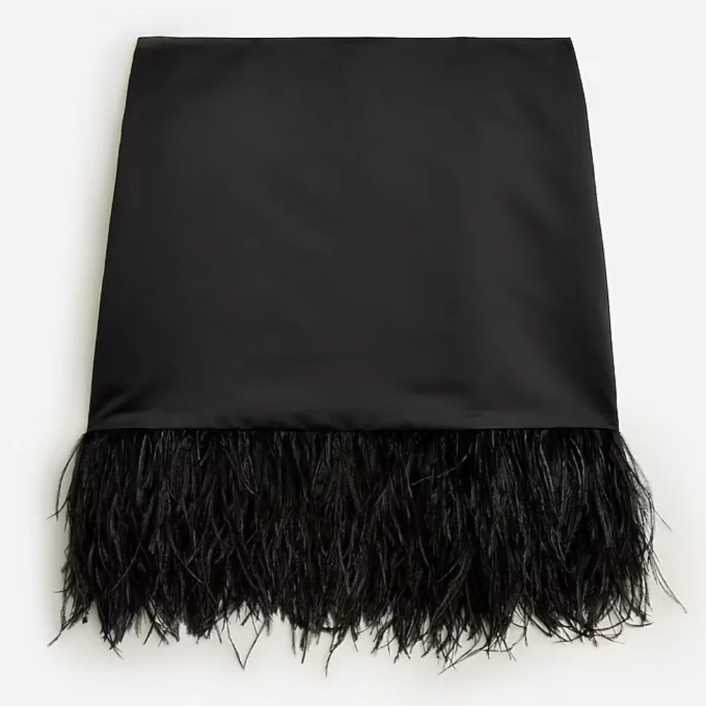 J.Crew Collection Elegant Black Feathered Skirt NWTs - Picture 2 of 4